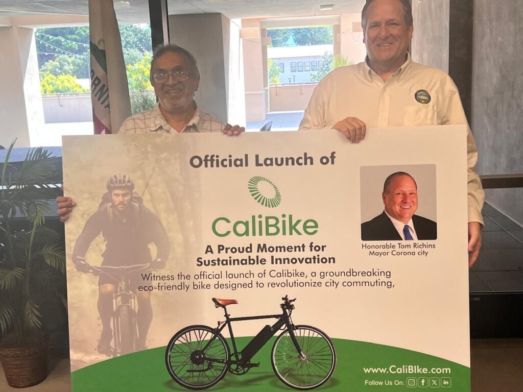 Indian American-Led Calibike, Revolutionary Electric Bike, Launched by Mayor of Corona