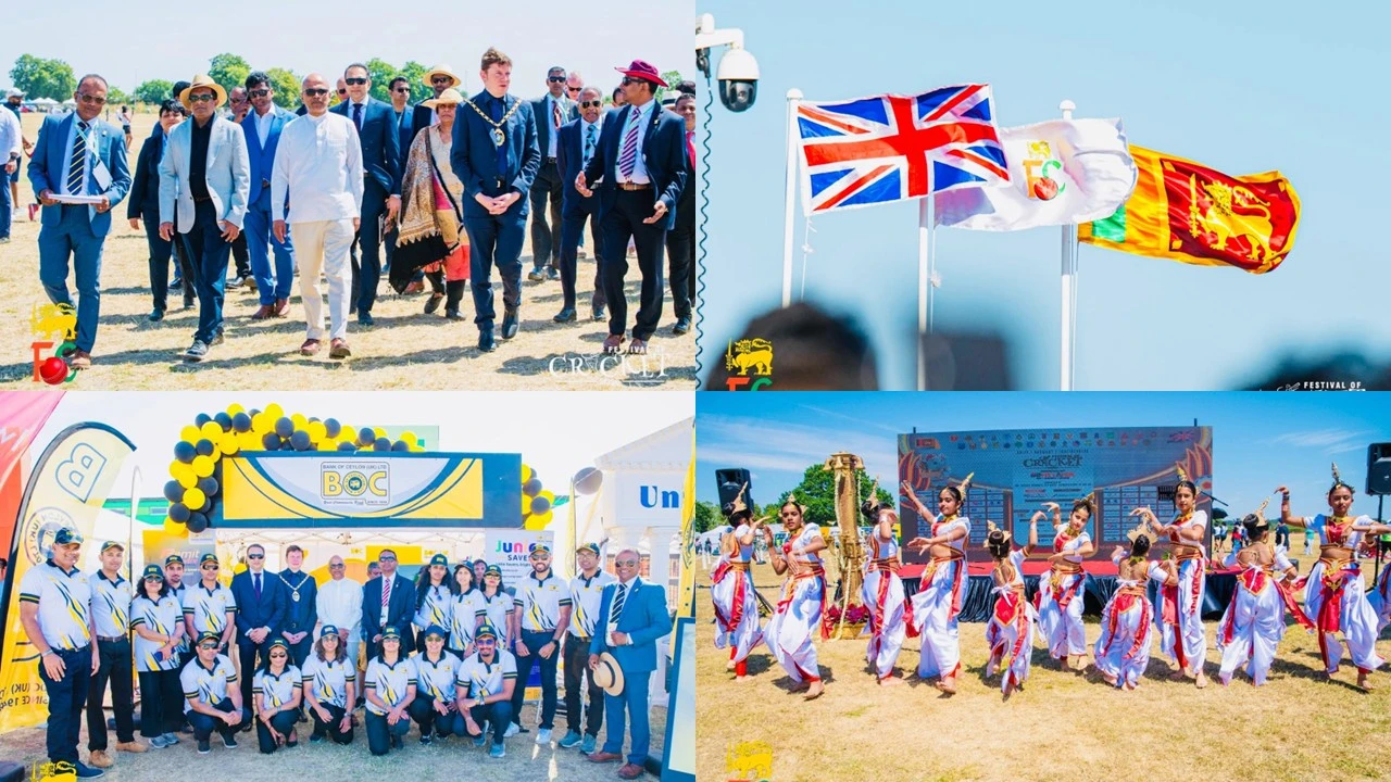 Sri Lankan community members and cultural performers at the 36th Festival of Cricket in London